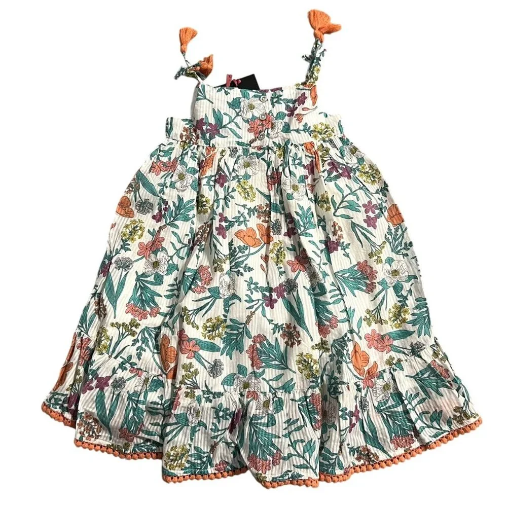 NEW Cynthia Rowley 3T Magnolia Floral & Tassels Dress